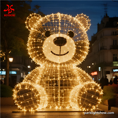 Hoyechi दिग्गज एलईडी टेडी बियर लाइट स्कल्पचर आउटडोर हॉलिडे डिस्प्ले के लिए